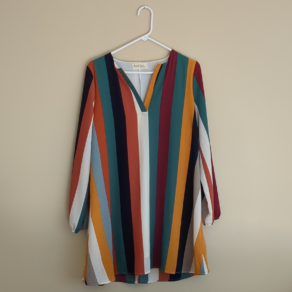 Medium Peach Love Striped Dress